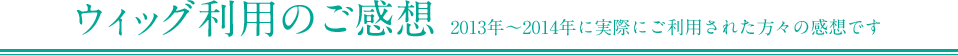 体験談2013年～2014年に実際に体験された方々の感想です